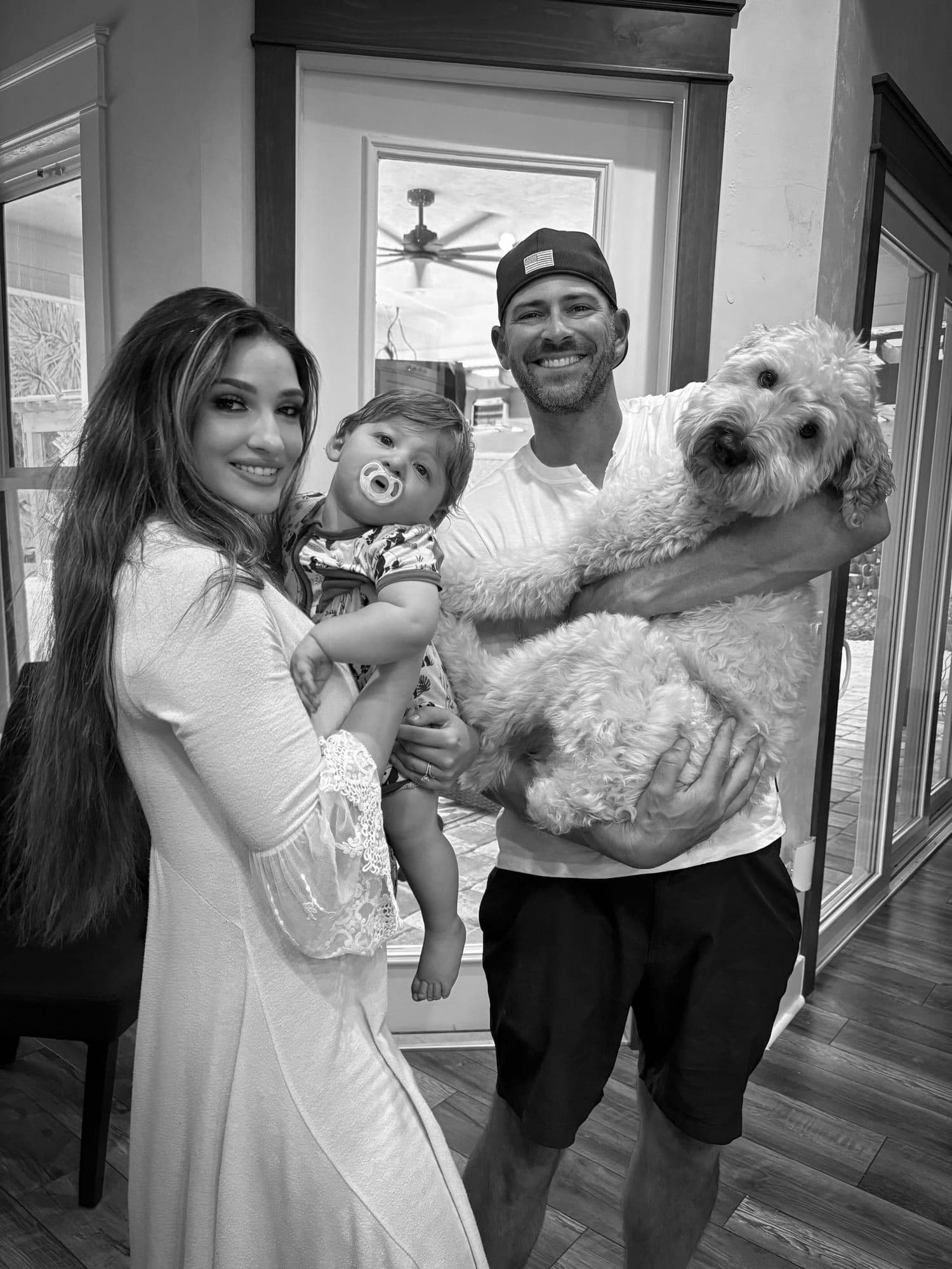 David, Jen, Justin, and Benji at home